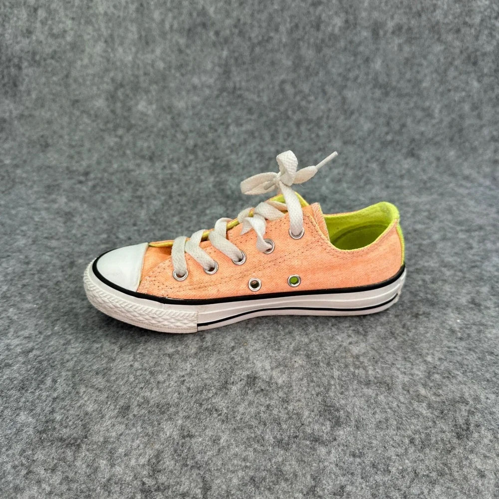 Converse Chuck Taylor All Star Junior 12 Neon Orange Yellow Low Top 637348F